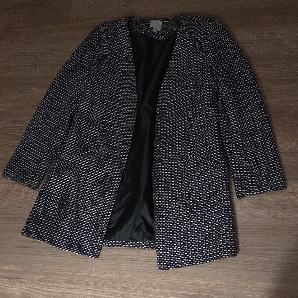 Halogen Black and White Textured Blazer